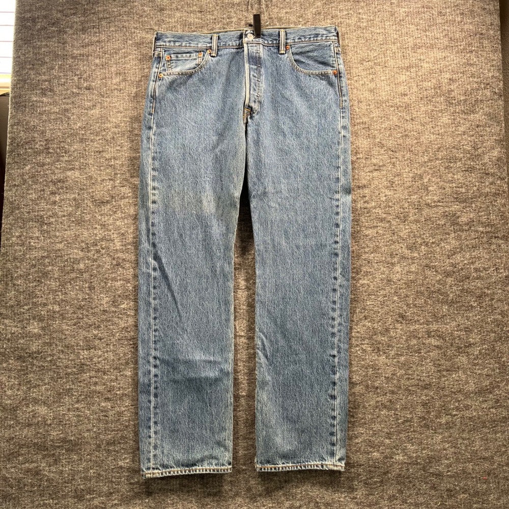 Levis 501 Original Fit Mens Blue Straight Leg Button Fly Jeans W36 L32